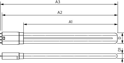 Philips CorePro LED PLL 24W 3000K 3200 lumen tubo 2G11 satinato, 220-240V, CRI 80, durata 30000h