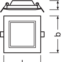 Ledvance Downlight Slim Square 6W 3000K Bianco Caldo LED da Incasso per Soffitto IP20 420 lumen Finitura Bianca