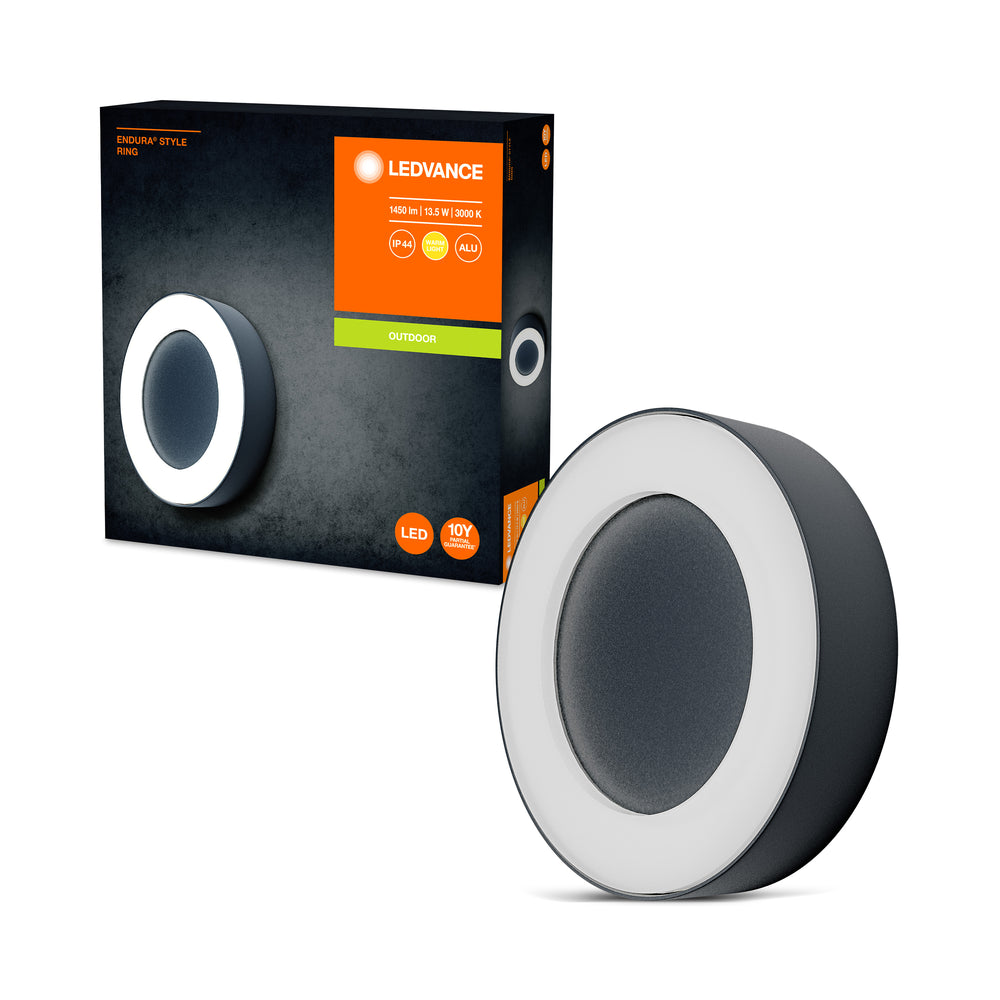 Ledvance ENDURA Style Ring lampada LED da parete e soffitto 13,5W 3000K 480 lumen Grigio Scuro IP44 IK07