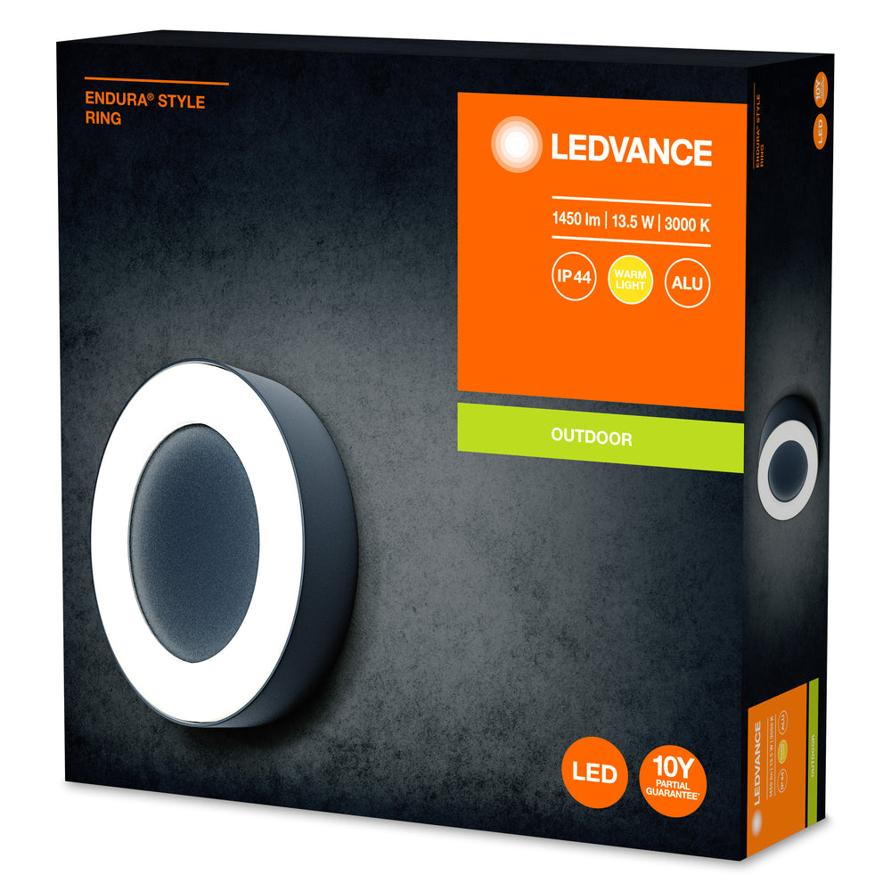 Ledvance ENDURA Style Ring lampada LED da parete e soffitto 13,5W 3000K 480 lumen Grigio Scuro IP44 IK07