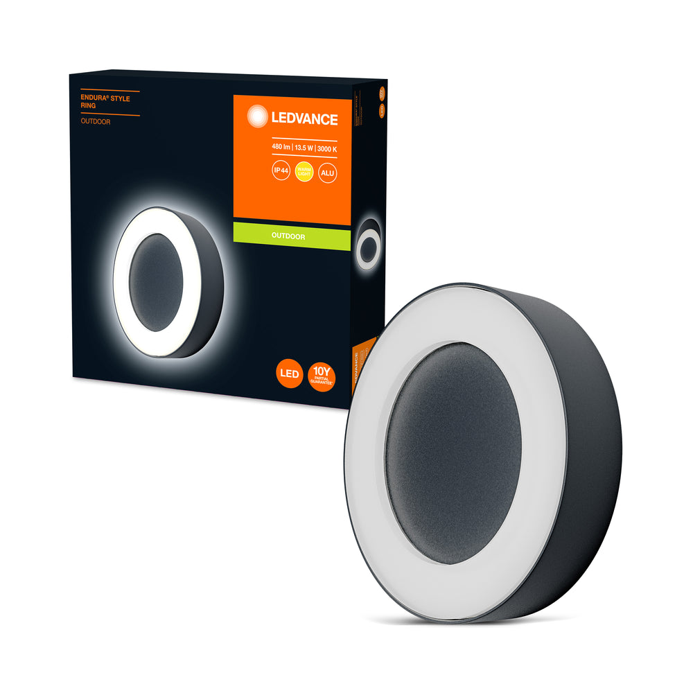 Ledvance ENDURA Style Ring lampada LED da parete e soffitto 13,5W 3000K 480 lumen Grigio Scuro IP44 IK07
