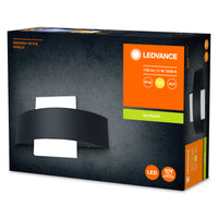 Ledvance ENDURA Style Shield Square Lampada da Parete LED 11W 3000K Grigio Scuro IP44 IK05 Esterno Montaggio a Superficie