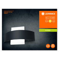 Ledvance ENDURA Style Shield Square Lampada da Parete LED 11W 3000K Grigio Scuro IP44 IK05 Esterno Montaggio a Superficie