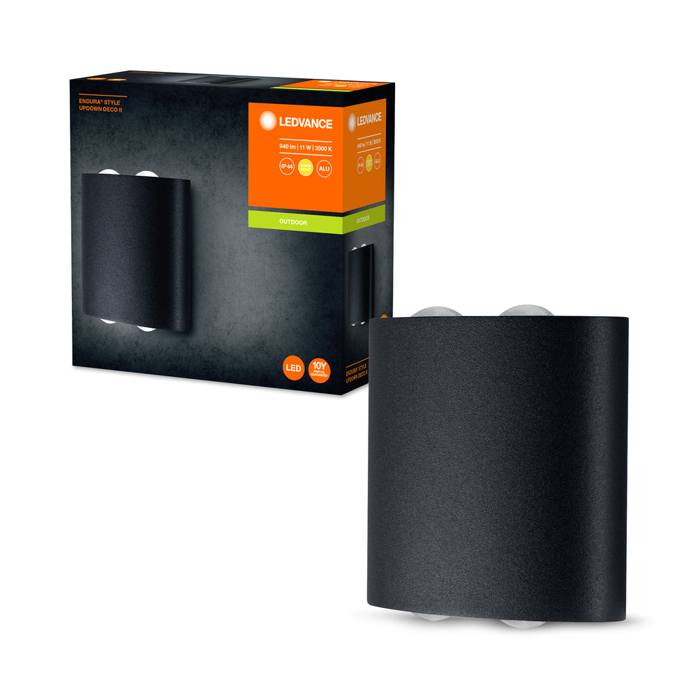 Ledvance ENDURA Style UpDown Deco II lampada da parete LED 11W 3000K Grigio Scuro IP44 illuminazione esterna