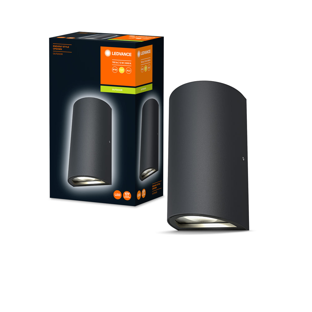 Ledvance ENDURA Style UpDown Applique da Parete LED per Esterni 12W 3000K 700 lumen IP44 Grigio Scuro Alluminio pressofuso