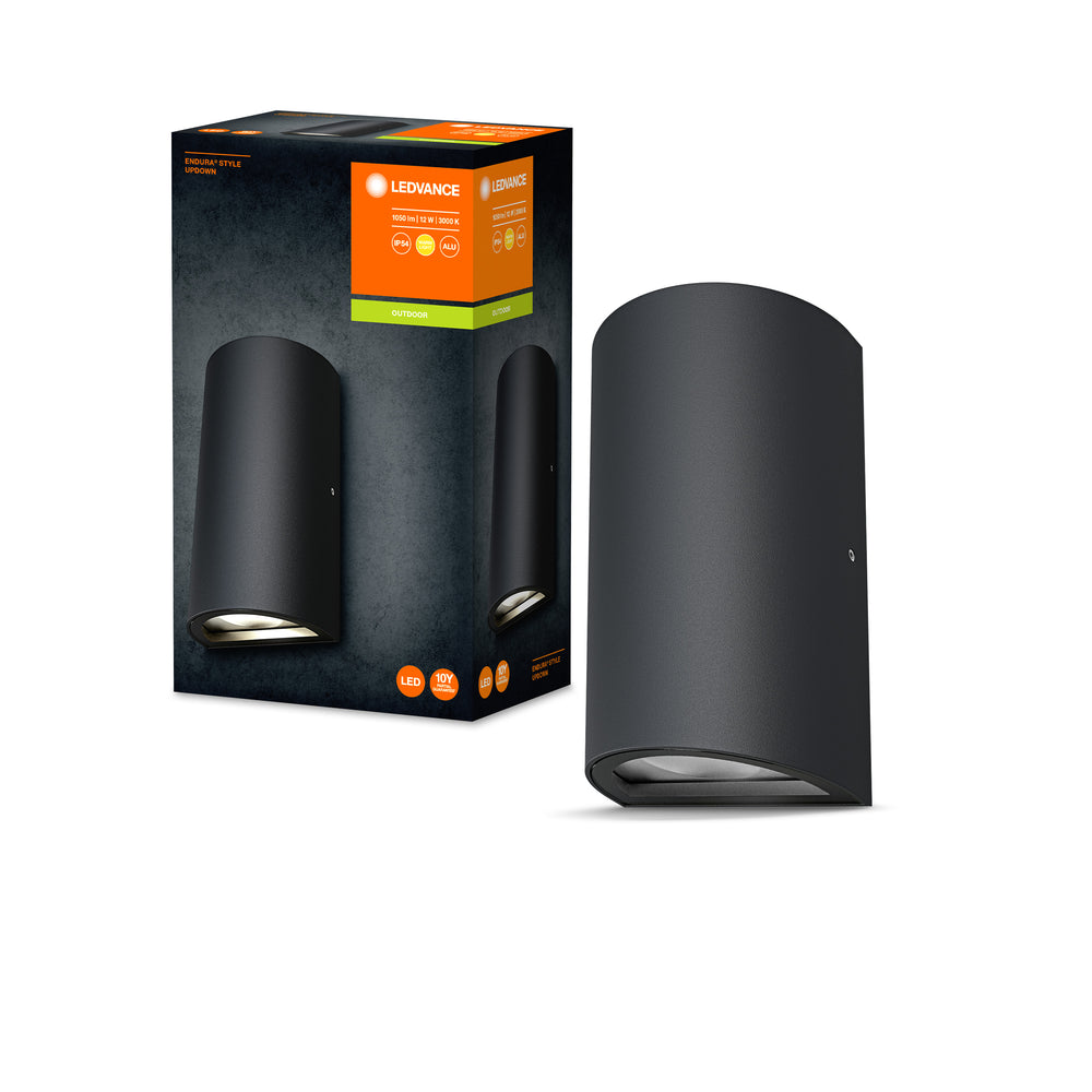 Ledvance ENDURA Style UpDown Applique da Parete LED per Esterni 12W 3000K 700 lumen IP44 Grigio Scuro Alluminio pressofuso