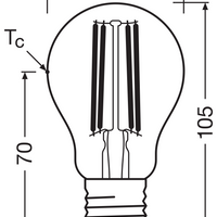 Lampadina Ledvance LED Classic A E27 2.2W 2700K dimmerabile 470 lumen vetro trasparente equivalente 40W bianco caldo