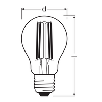 Lampadina Ledvance LED Classic A E27 2.2W 2700K dimmerabile 470 lumen vetro trasparente equivalente 40W bianco caldo