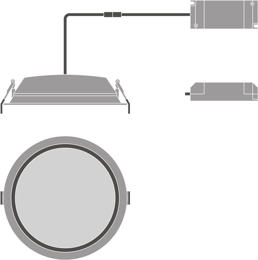 Ledvance Faretto LED da incasso 200mm 20W/25W/30W 3000K/4000K 2400-3600 lumen CRI 90 IP44/IP20 Alluminio bianco