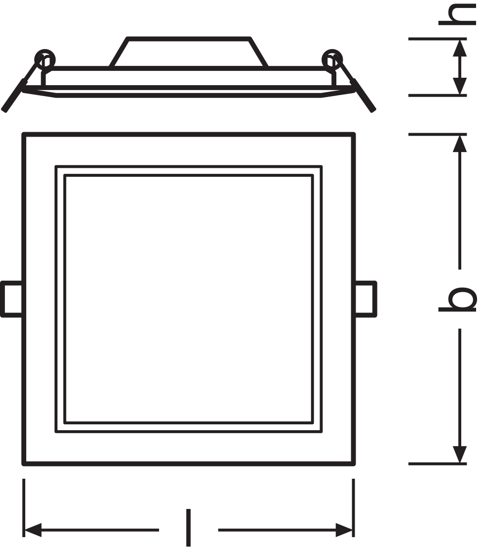 Ledvance LED Downlight Slim Quadrato 12W 3000K Bianco Caldo Incasso Soffitto IP20 1020 lumen Bianco