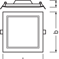 Ledvance LED Downlight Slim Quadrato 12W 3000K Bianco Caldo Incasso Soffitto IP20 1020 lumen Bianco