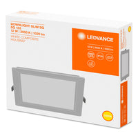 Ledvance LED Downlight Slim Quadrato 12W 3000K Bianco Caldo Incasso Soffitto IP20 1020 lumen Bianco
