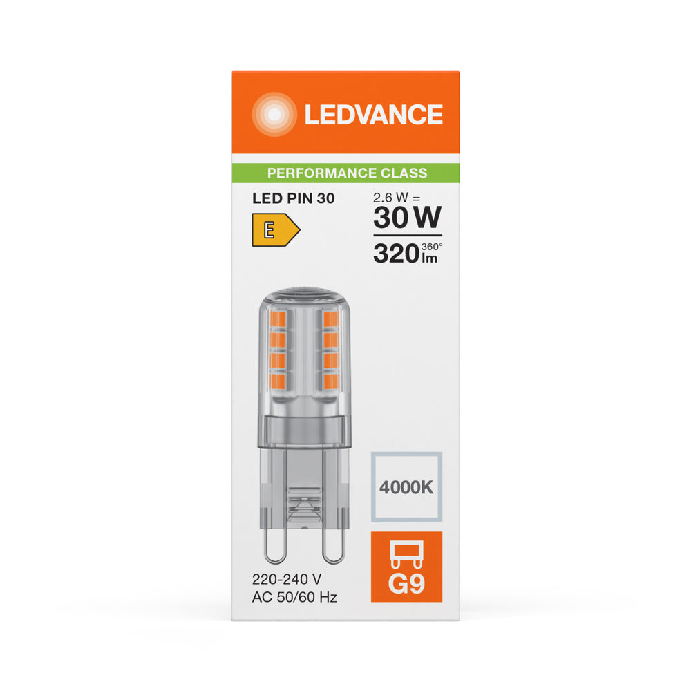 Lampadina a spillo Ledvance LED G9 2.6W 4000K Trasparente 320 lumen 220-240V 300° Non Dimmerabile Bianco Freddo