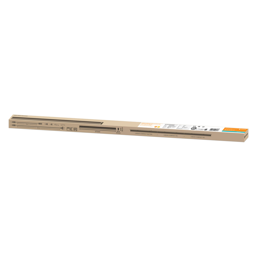 Ledvance LED Linear Compact High Output 600 Surface Light 10W 3000K 1000 lumens White IP20 573mm