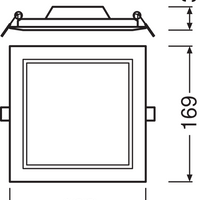 Ledvance Faretto LED slim quadrato da incasso 12W 6500K 1020 lumen Bianco IP20 169x169mm