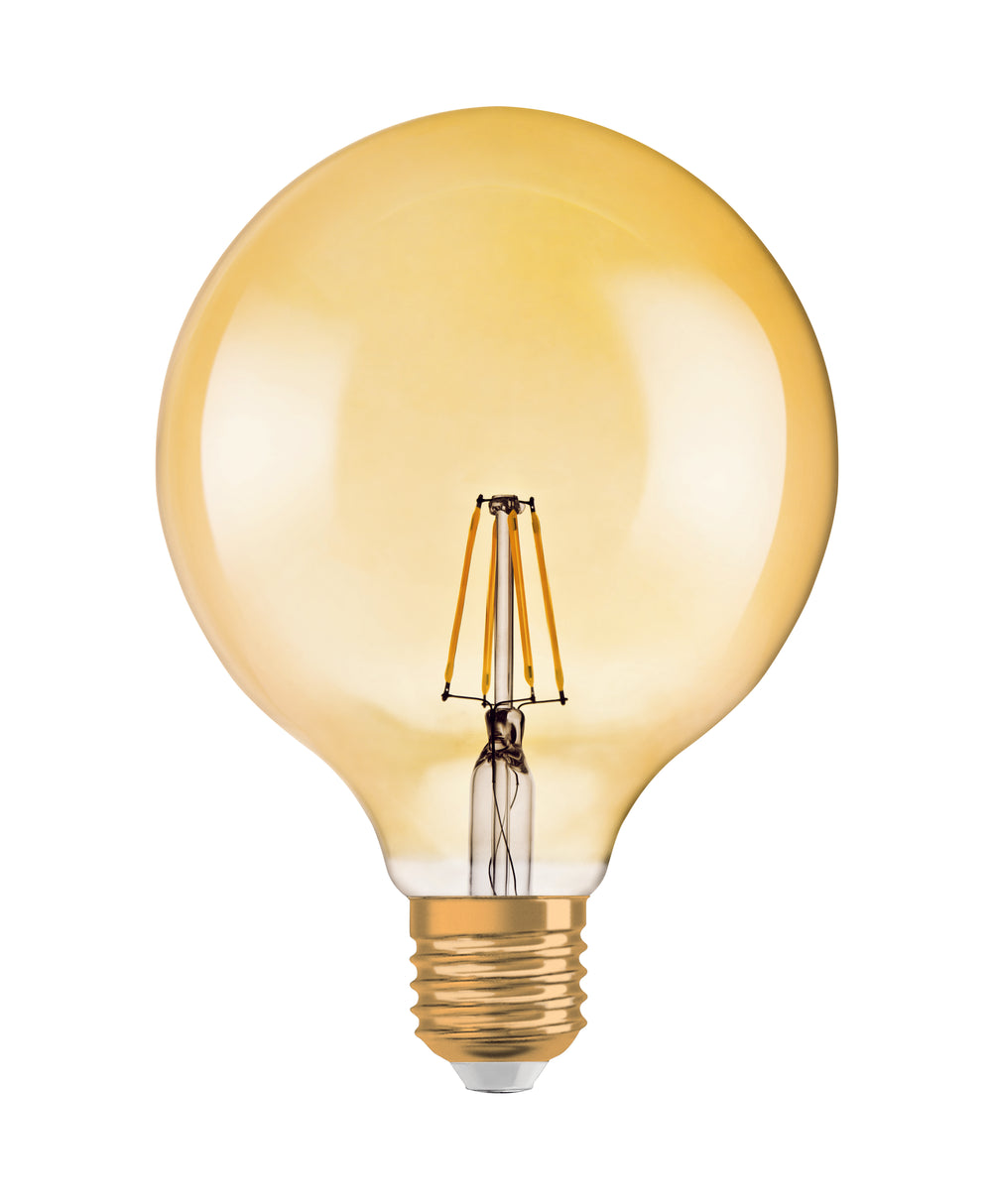Ledvance Vintage 1906 LED Globo 6.5W E27 2400K Lampadina in Vetro Dorato 720 lumen 220-240V IP20 124mm