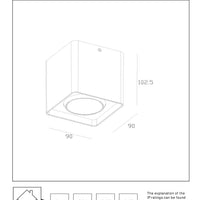 Lucide LEEDS lampada da soffitto a LED per esterni 1x9W 2700K IP54 nero