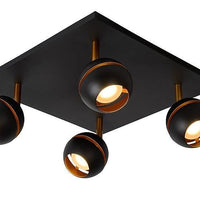 Lucide BINARI 4x4.5W LED ceiling spotlight 2700K black 1521 lumen