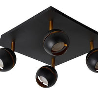 Lucide BINARI 4x4.5W LED ceiling spotlight 2700K black 1521 lumen