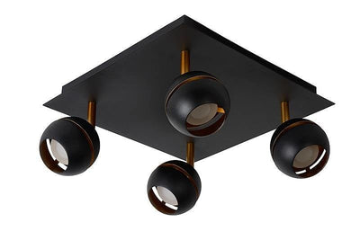Lucide BINARI 4x4.5W LED ceiling spotlight 2700K black 1521 lumen