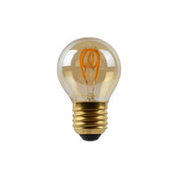 Lampadina a filamento LED Lucide G45, E27 dimmerabile, 3W 2200K Ambra Ø4.5cm