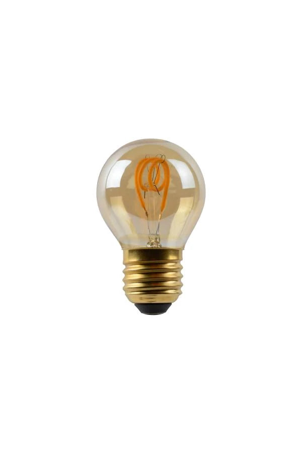 Lampadina a filamento LED Lucide G45, E27 dimmerabile, 3W 2200K Ambra Ø4.5cm