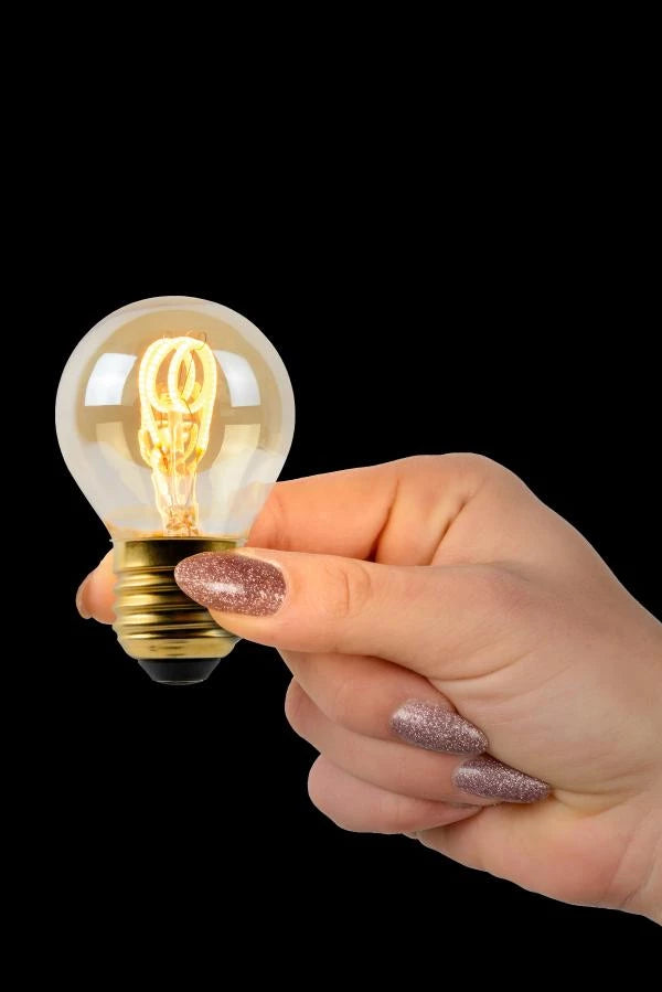 Lampadina a filamento LED Lucide G45, E27 dimmerabile, 3W 2200K Ambra Ø4.5cm