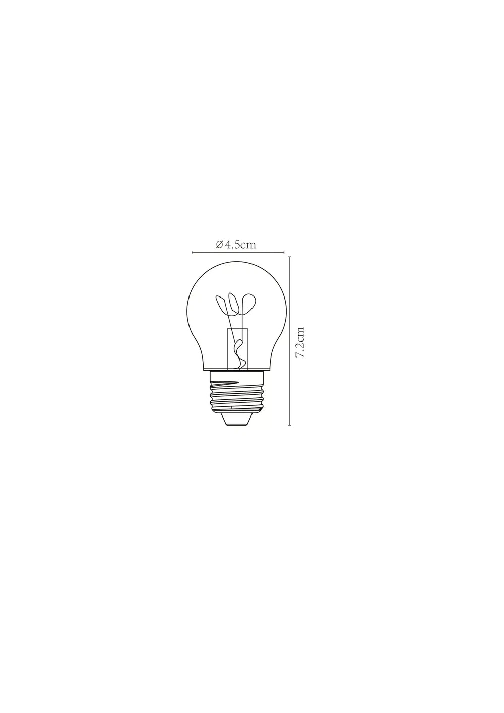 Lampadina a filamento LED Lucide G45, E27 dimmerabile, 3W 2200K Ambra Ø4.5cm