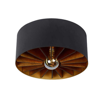 Lucide ZIDANE lampada da soffitto LED Nero Ø40cm 1xE27 IP20 moderna struttura in metallo
