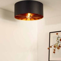 Lucide ZIDANE lampada da soffitto LED Nero Ø40cm 1xE27 IP20 moderna struttura in metallo