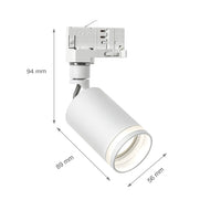 Spectrum LED railspot mini 3-phase with GU10 fitting, opal ring, IP20
