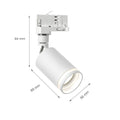 Spectrum LED railspot mini 3-phase with GU10 fitting, opal ring, IP20