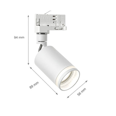 Spectrum LED railspot mini 3-phase with GU10 fitting, opal ring, IP20