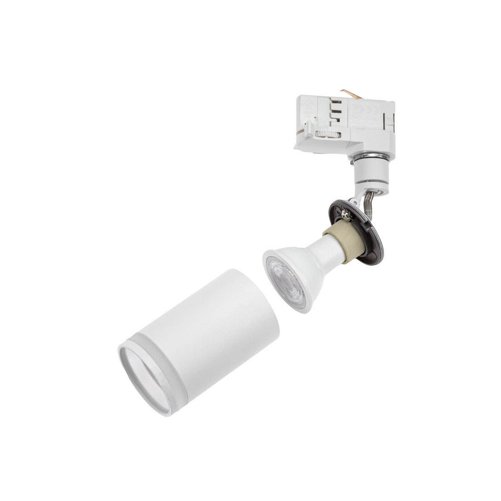 Spectrum LED railspot mini 3-phase with GU10 fitting, opal ring, IP20