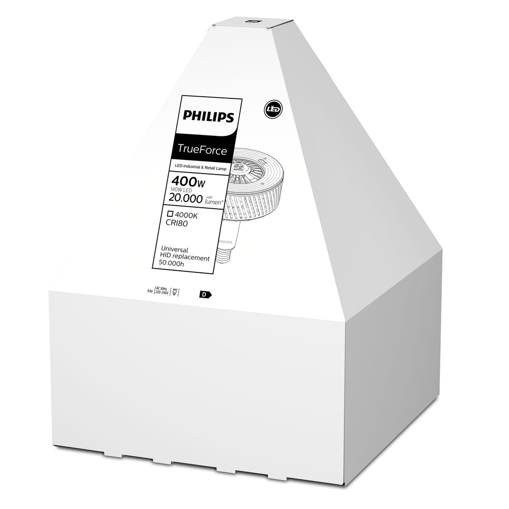 Philips TForce LED HPI UN 140W E40 Bianco Freddo 4000K Lampada Highbay 20000 lumen Fascio 120° CE RoHS