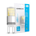 Modee LED G9 3.8W bulb replaces 30W 3000K warm white 5-year warranty
