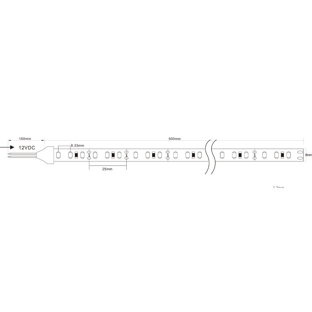 Modee LED strip 5 meter 12V 9.6W 120 leds per meter 6000K
