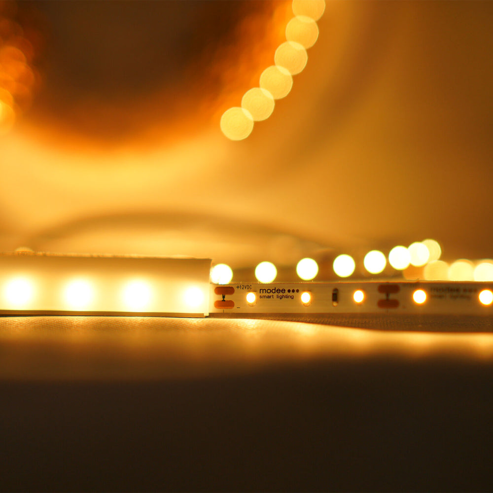 Modee striscia LED silicone 12V 4.8W/m 60LED/m 2700K 540 lumen/m CRI 90 IP65 8mm rotolo 5m