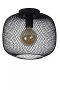 Lucide plafonniere MESH 30cm E27 fitting in black, excluding light source - ideal modern ceiling light for efficient LED lamp, IP20 rated, CE & RoHS certified, 220-240V, easy installation