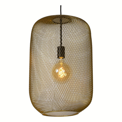 Lucide LED pendant light MESH Ø35cm E27 fitting, matt gold/brass, modern ceiling fixture for ambient lighting