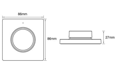 Tsong LED dimmer da parete wireless CCT Nero, IP20, 220-240V, certificato CE RoHS