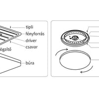 Modee LED Ceiling Lamp 2x48W 3CCT 2700K-6500K 9120 lumens IP20 Ø510x75mm Brown with remote control