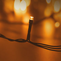 Modee Catena Luminosa Natalizia LED 200LED 20m Bianco Caldo con Adattatore IP44 Cavo Verde