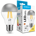Modee Lampadina LED Filamento A60 E27 4W 2700K 400 lumen 320° Vetro Top Argento Non Dimmerabile