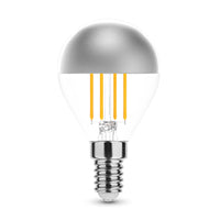 Lampadina a filamento LED Modee G45 Silver Top 4W E14 2700K 400 lumen 320° vetro bianco caldo cromo