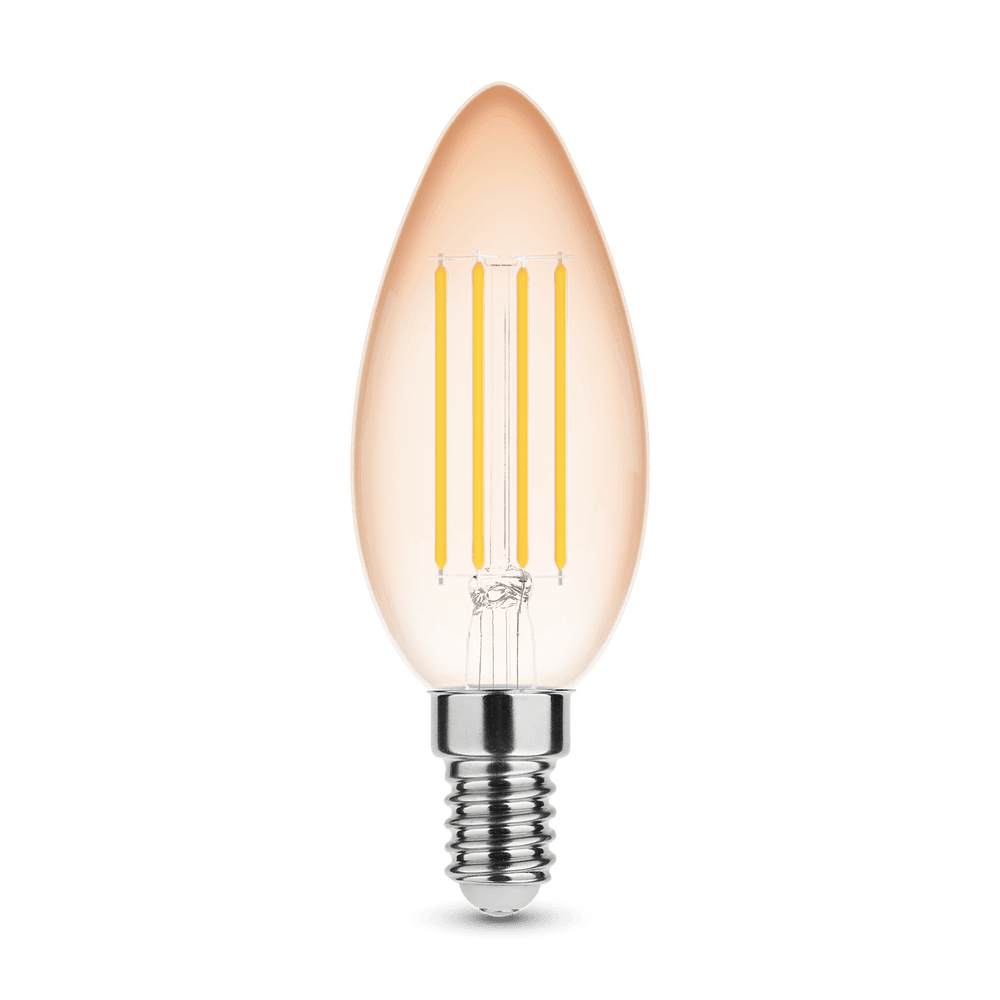 Modee Lampadina LED Filamento Candela C35 4W E14 Ambra 1800K 360 lumen 320° Luce Calda