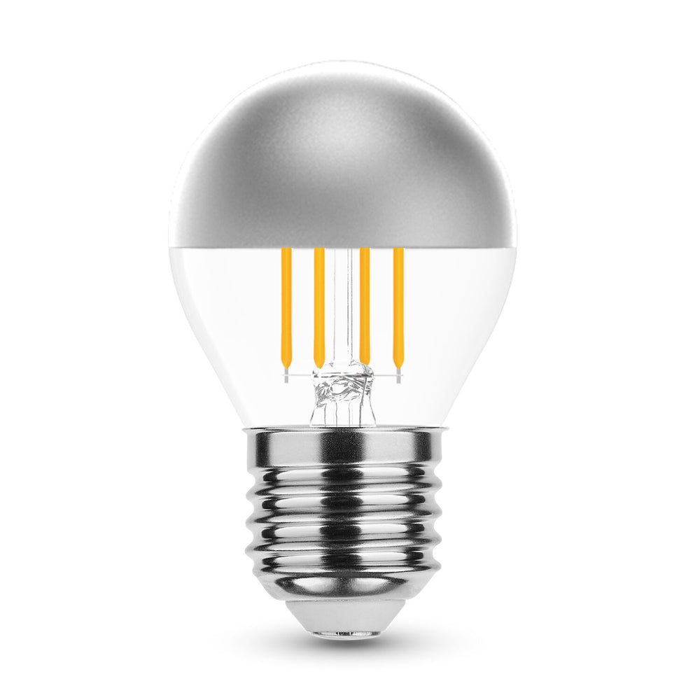 Lampadina Modee LED Filament G45 Mini Globo 4W E27 2700K 400 lumen Silver Top 320° Bianco Caldo
