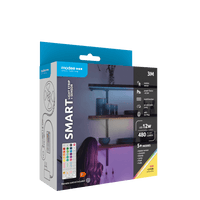 Modee LED Smart Strip 12W 3M IP20 con Telecomando, Sensore, RGB + 2700K 480 lumen per illuminazione flessibile