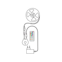 Modee LED Smart Strip 12W 3M IP20 con Telecomando, Sensore, RGB + 2700K 480 lumen per illuminazione flessibile