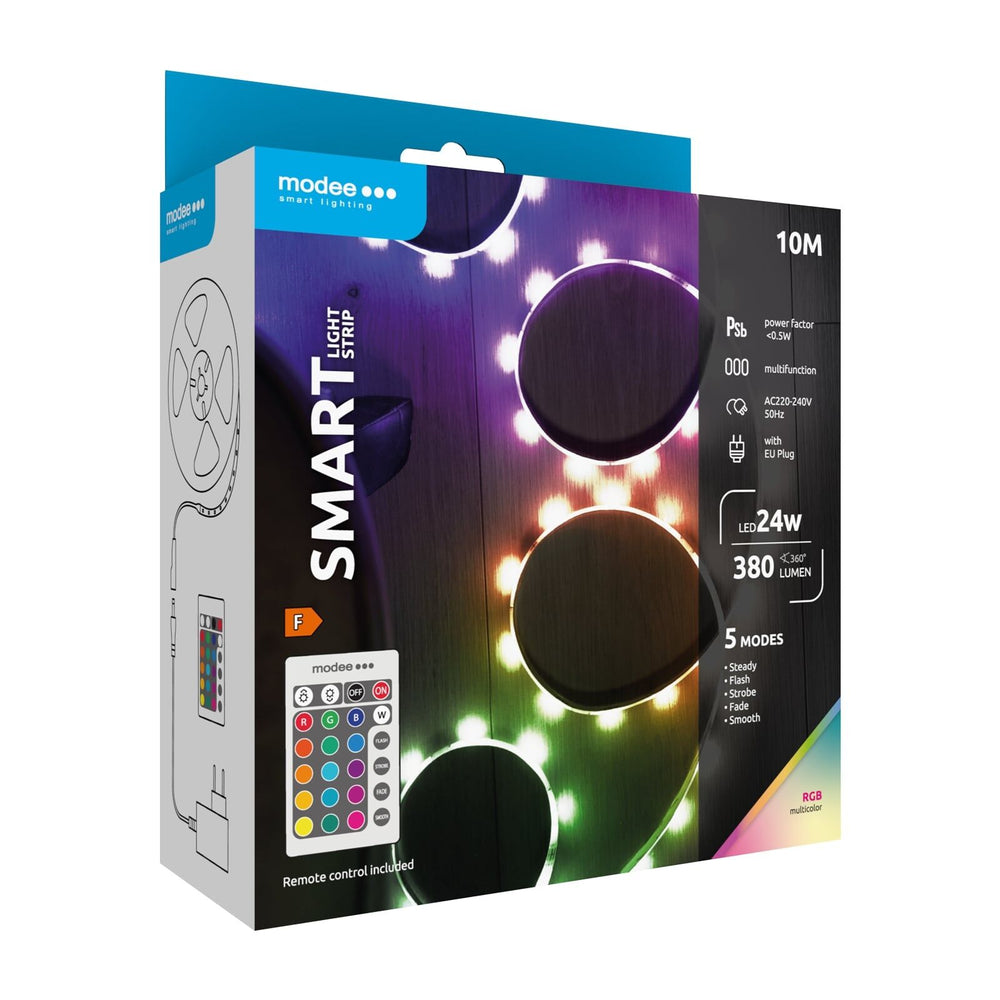 Modee Striscia LED Smart Light 24W 220-240V IP20 RGB 380 lumen 10M con telecomando